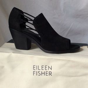 Eileen Fisher—brand new black dress, open toed